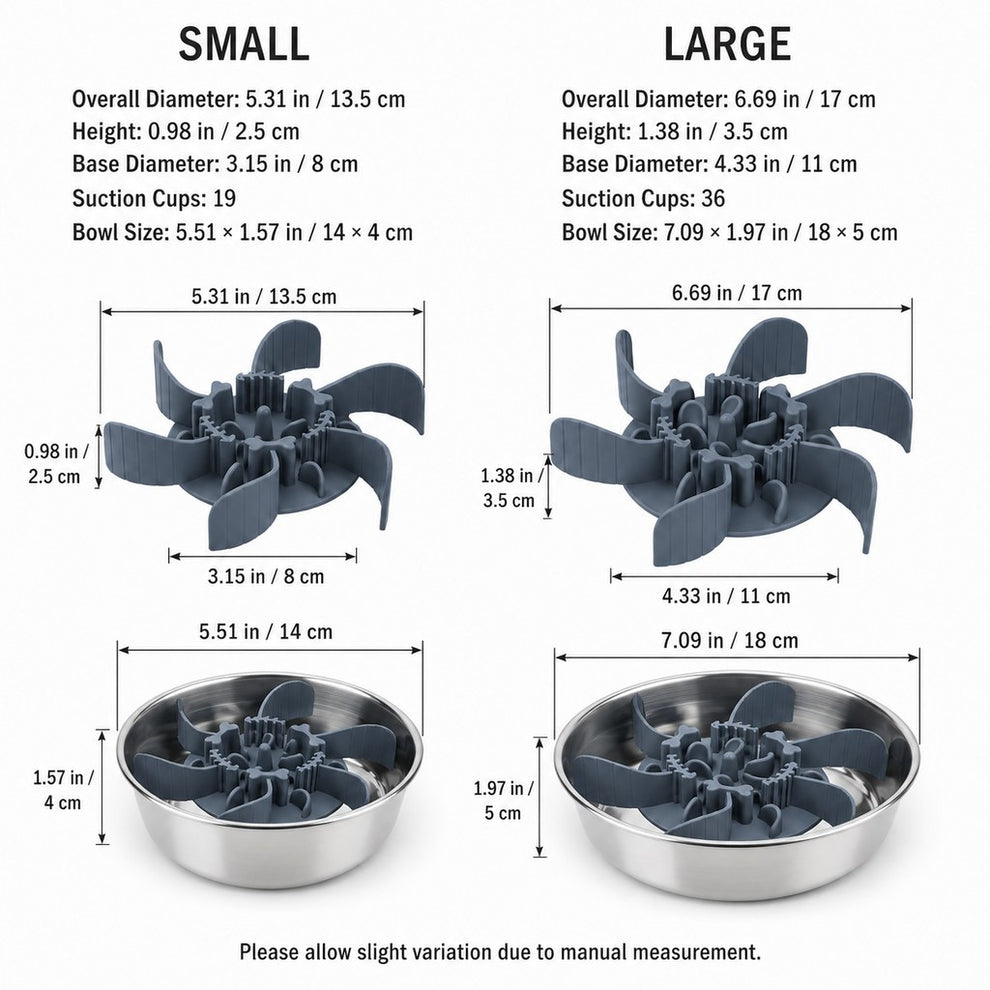 Fishbone Slow Feeder Bowl Insert for Fast-Eating Dogs - Trim-to-Fit Suction Insert or Stainless Steel Bowl Set image 8