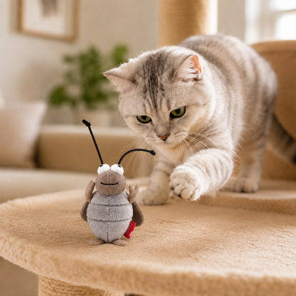 Rechargeable motion activated cat toy - Bug