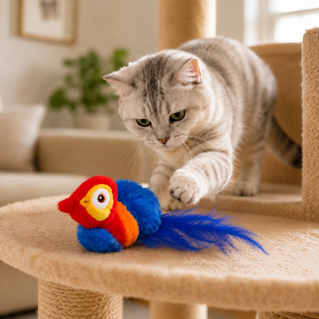 Rechargeable motion activated cat toy - Red Parrot