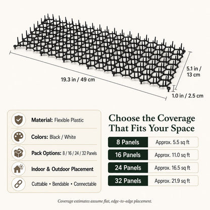 Flexible cat deterrent mat dimensions material colors and pack options
