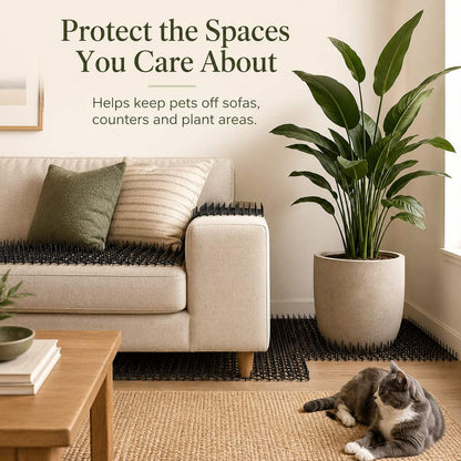 Cat deterrent mat for sofas counters and indoor plant areas