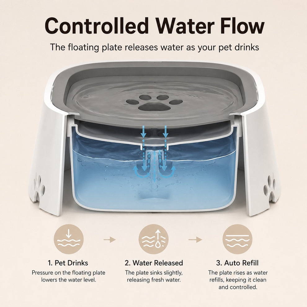 Paws in Awe Floating Pet Water Bowl for Home & Car - Less Splash, Cleaner Floors image 6