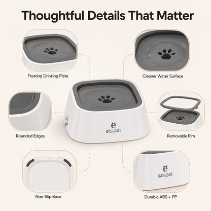 Paws in Awe Floating Pet Water Bowl for Home & Car - Less Splash, Cleaner Floors image 8