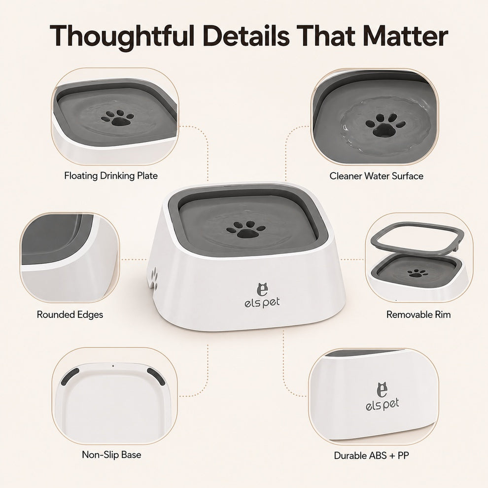 Paws in Awe Floating Pet Water Bowl for Home & Car - Less Splash, Cleaner Floors image 8