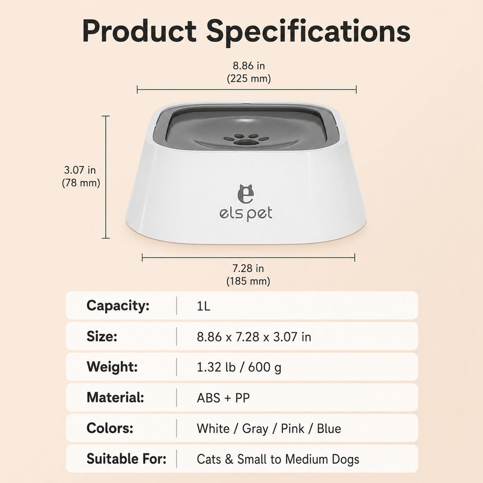 Paws in Awe Floating Pet Water Bowl for Home & Car - Less Splash, Cleaner Floors image 9