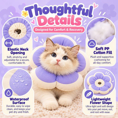 Elastic opening PP cotton filling and water-resistant surface of a flower recovery collar