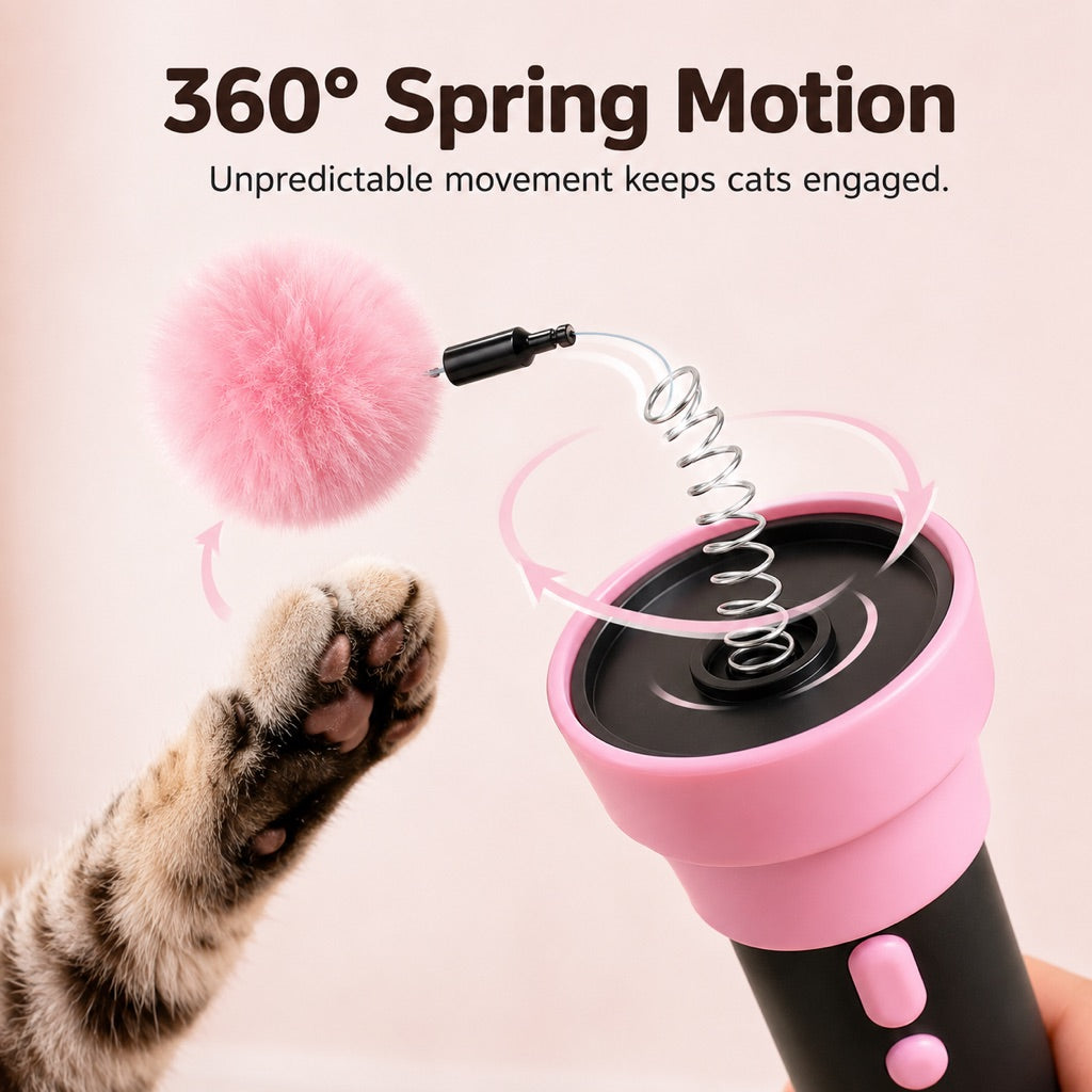 Paws in Awe One-Click Electric Cat Teaser Launcher for Indoor Cats - Chase & Pounce Play Without Constant Wand Waving image 6