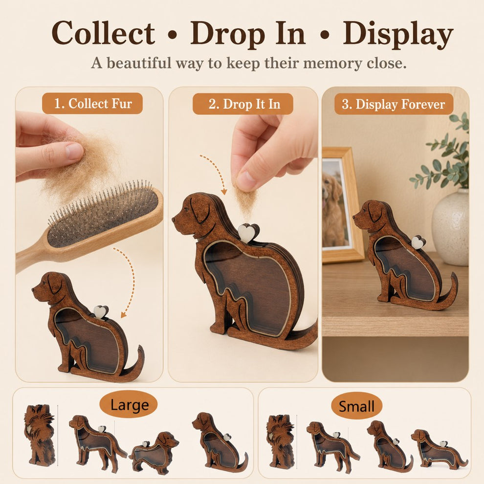 Fluffy Tail style pet fur keepsake box