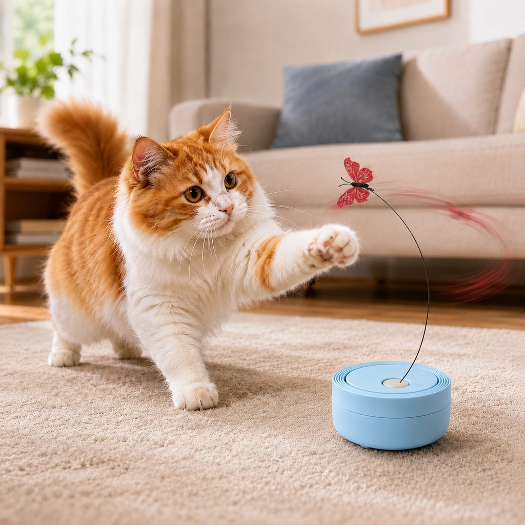 FlutterFly automatic butterfly cat toy for indoor cats