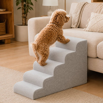 Soft plush dog steps for small dogs and cats