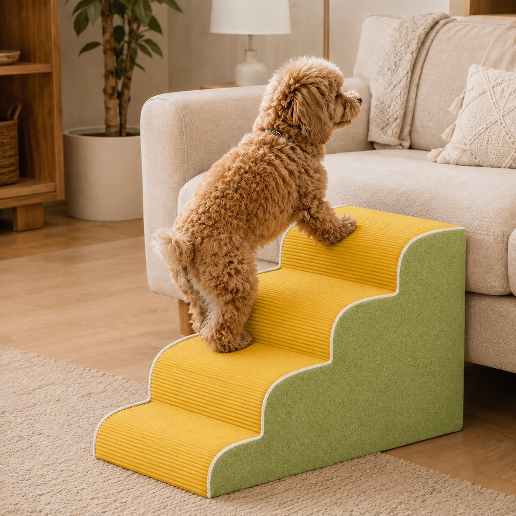 Washable cover foam pet stairs lifestyle image