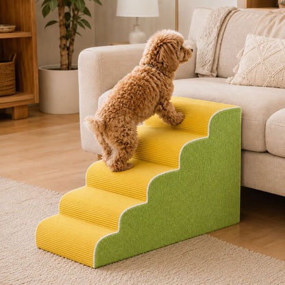 High density pet steps with soft plush cover