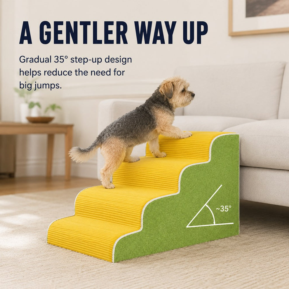 Cream black plush foam pet stairs