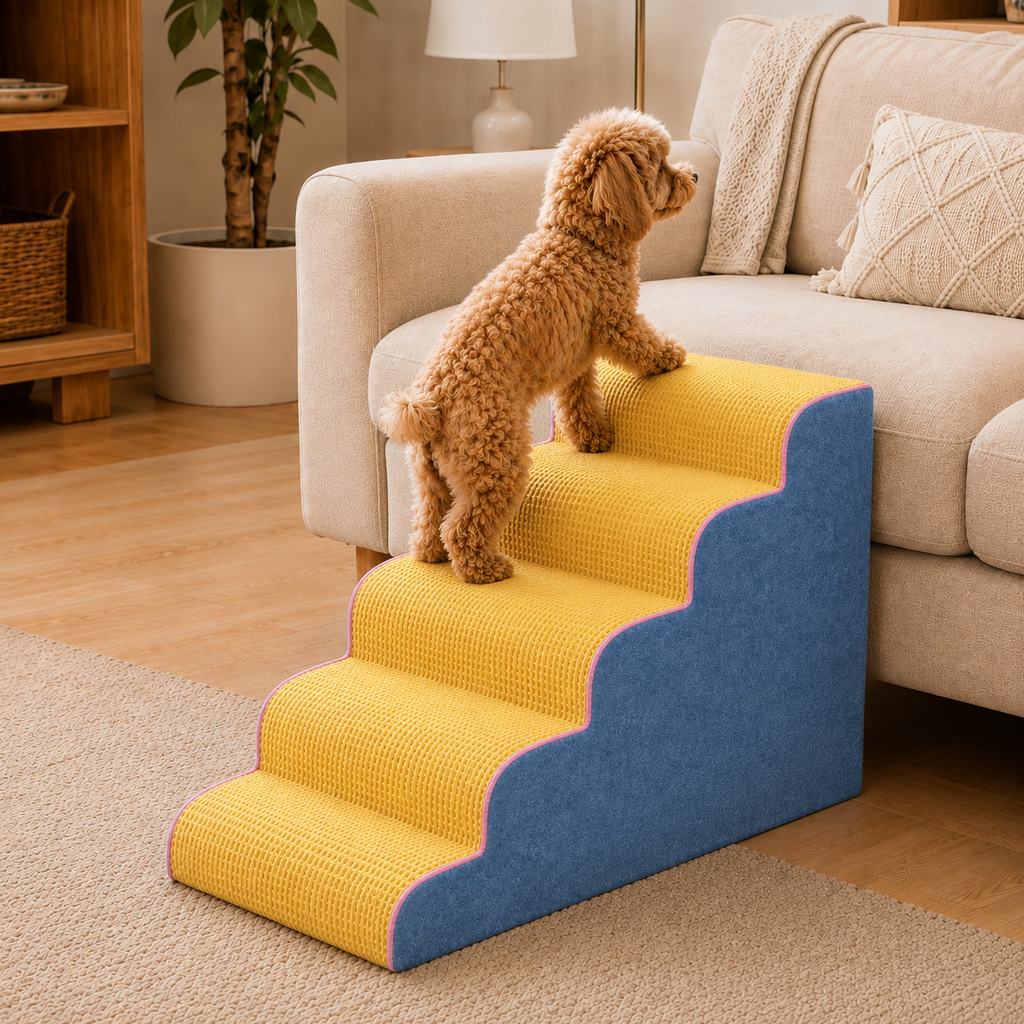 Foam pet stairs size guide and details