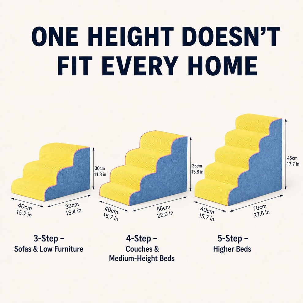 Non-slip bottom pet stairs for smooth floors