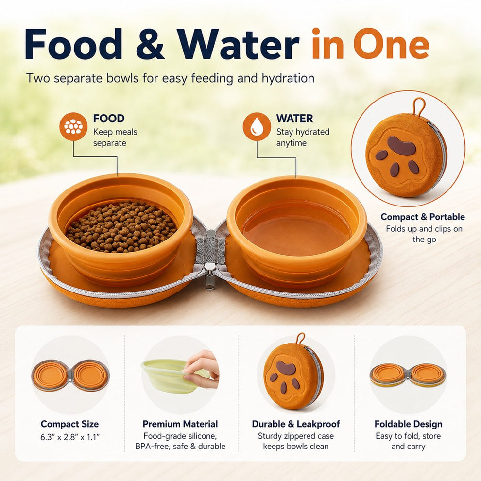 fold flat pet bowl for camping parks