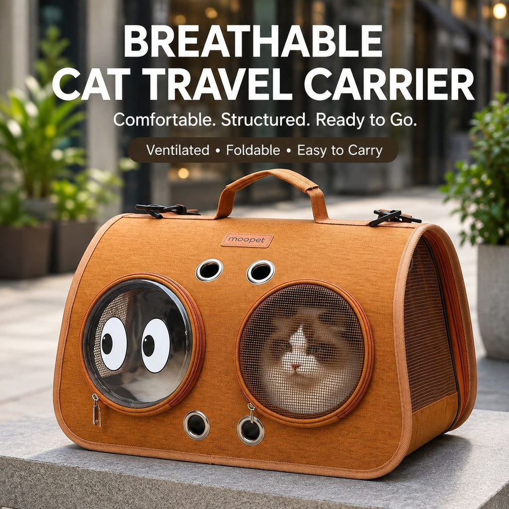 Paws in Awe Breathable Cat Travel Carrier for Road Trips & Vet Visits - Structured Foldable Soft-Sided Pet Bag image 10