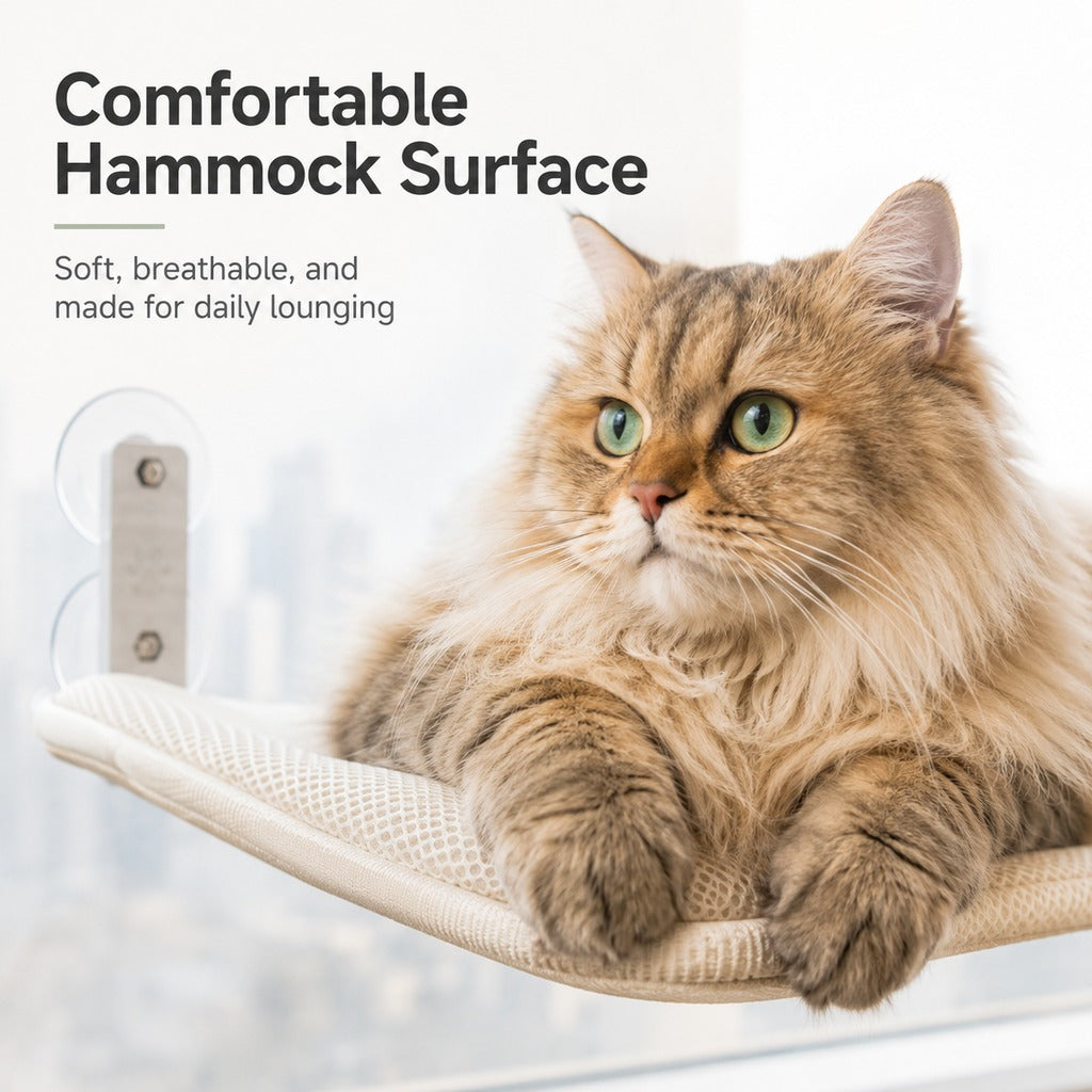 Paws in Awe Foldable Cat Window Hammock for Apartments - No-Drill Suction Perch for Sunny Naps Without Taking Up Floor Space image 6