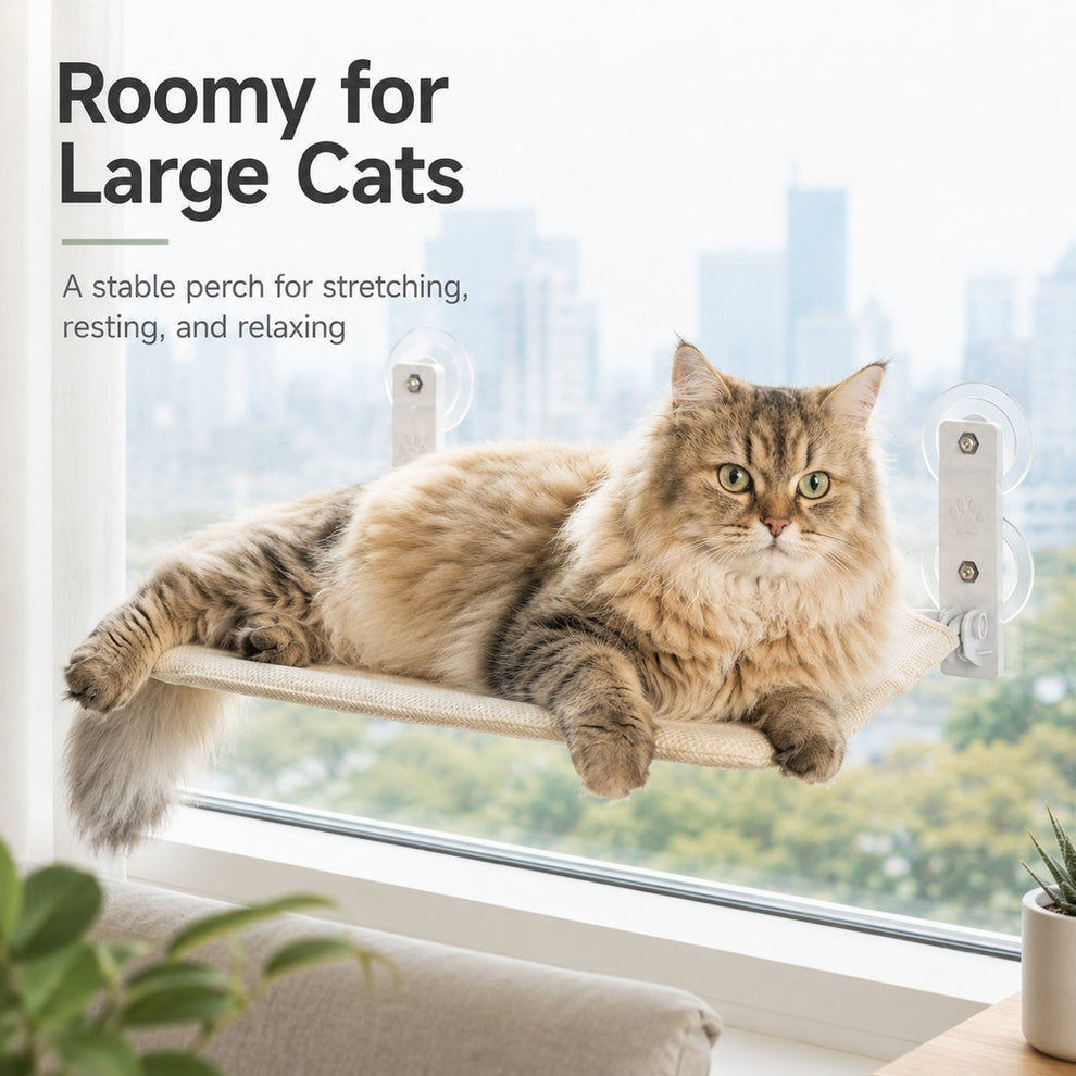 Paws in Awe Foldable Cat Window Hammock for Apartments - No-Drill Suction Perch for Sunny Naps Without Taking Up Floor Space image 5