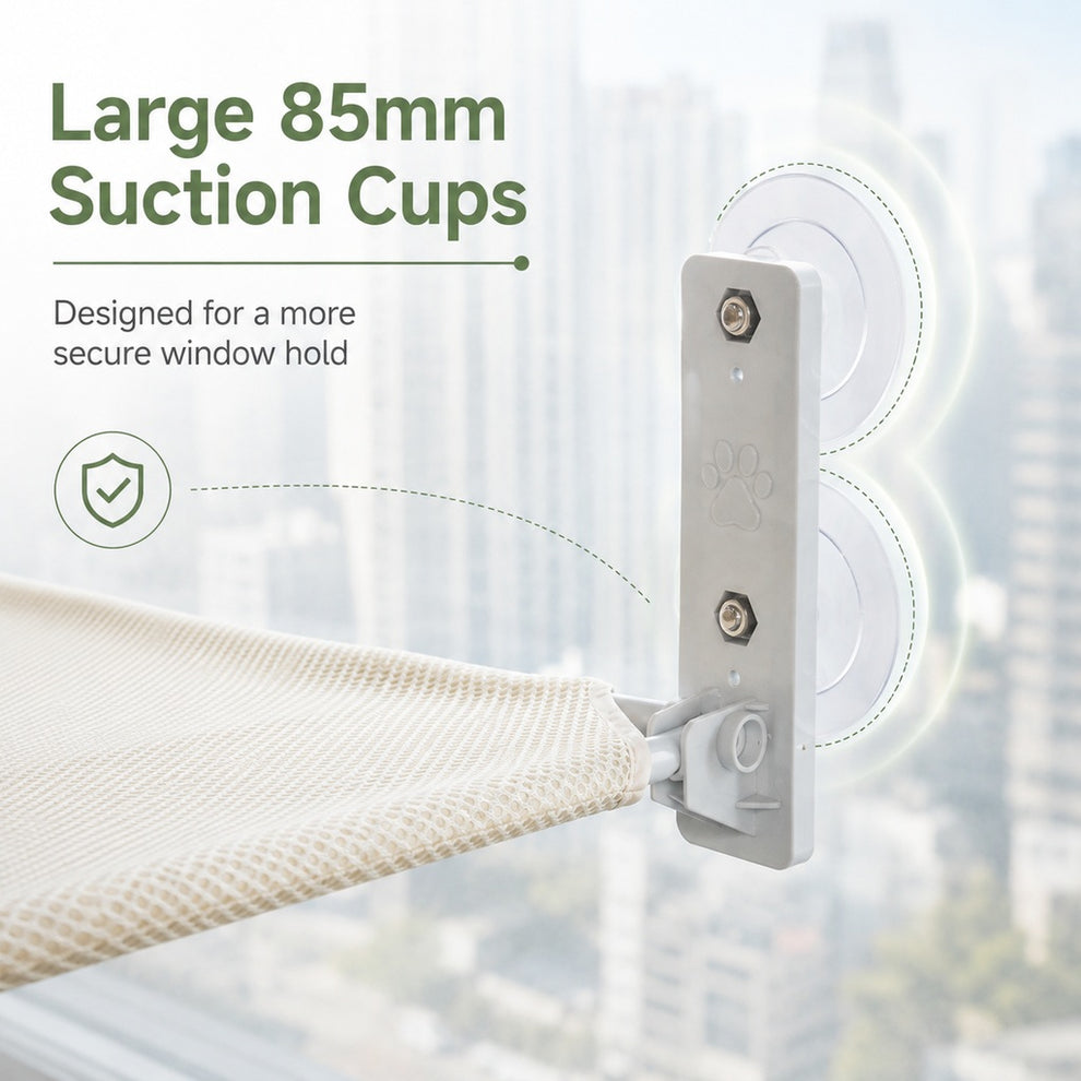 Paws in Awe Foldable Cat Window Hammock for Apartments - No-Drill Suction Perch for Sunny Naps Without Taking Up Floor Space image 3
