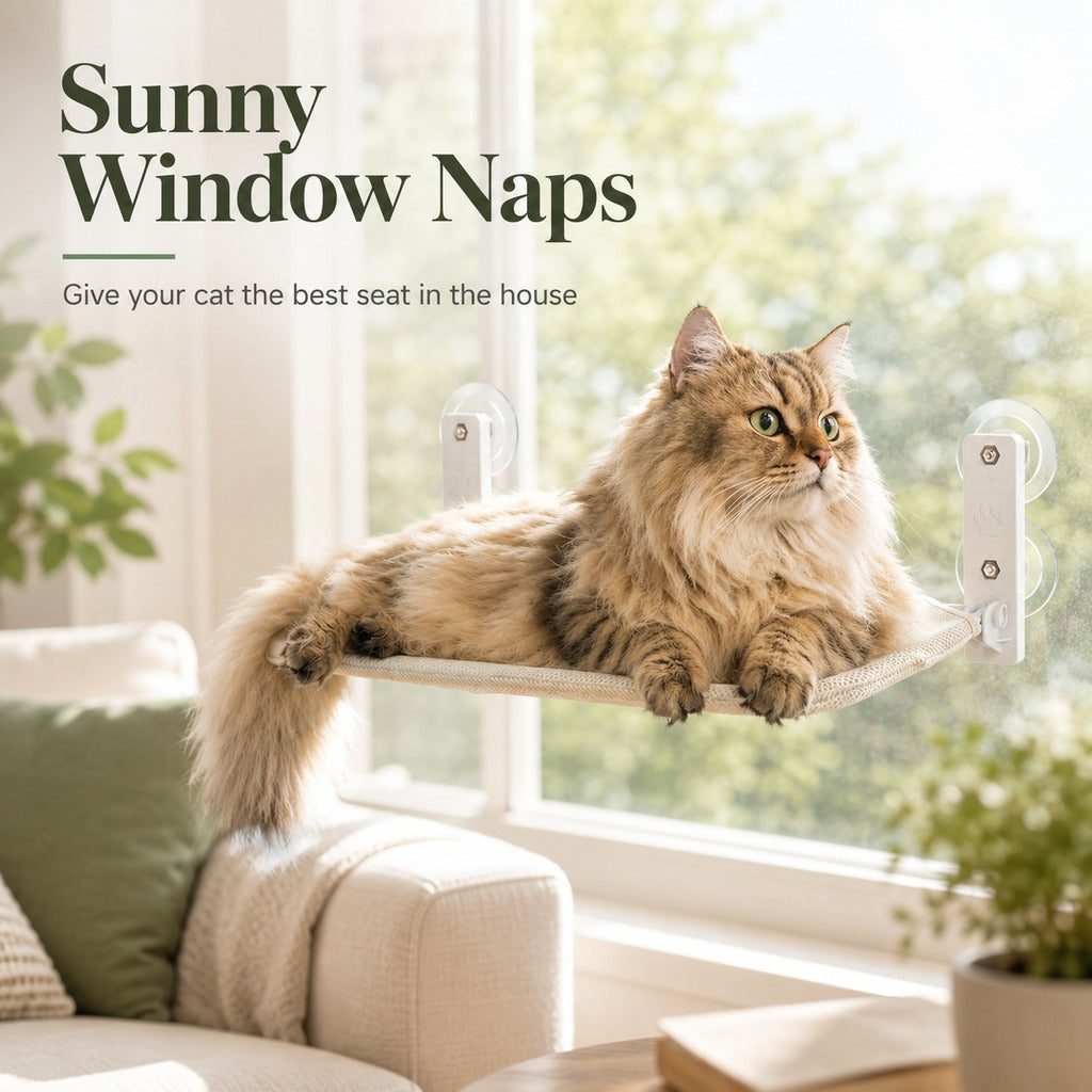 Paws in Awe Foldable Cat Window Hammock for Apartments - No-Drill Suction Perch for Sunny Naps Without Taking Up Floor Space image 8