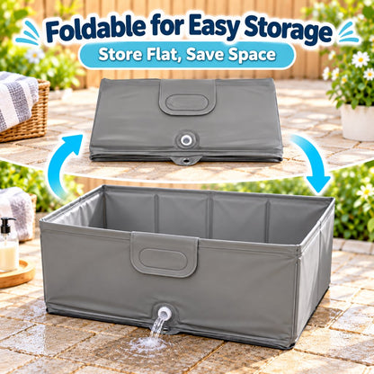 Foldable pet bath tub collapsed flat for storage
