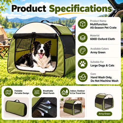 Army Green only folding dog crate specifications