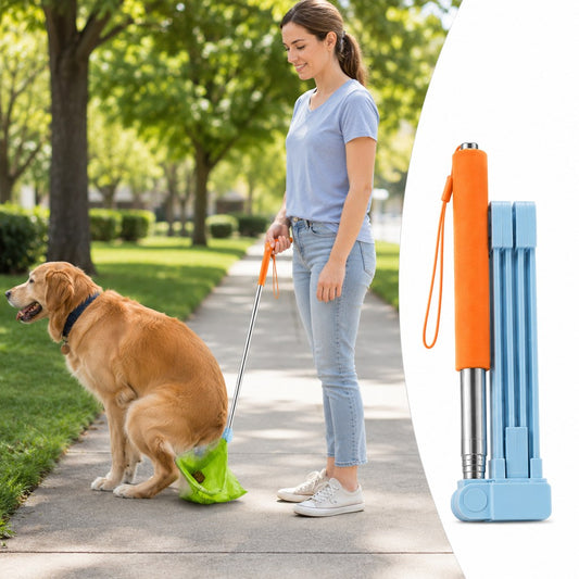 Paws in Awe Foldable Dog Poop Catcher for Walks - No-Bend Waste Pickup Tool with Telescopic Handle image 15