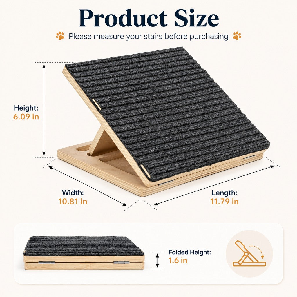 Foldable Wooden Dog Stairs for Small Dogs - Non-Slip Pet Ramp for Sofa, Bed & Indoor Steps image 6