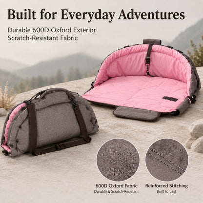 Foldable dog travel bed with durable 600D oxford exterior