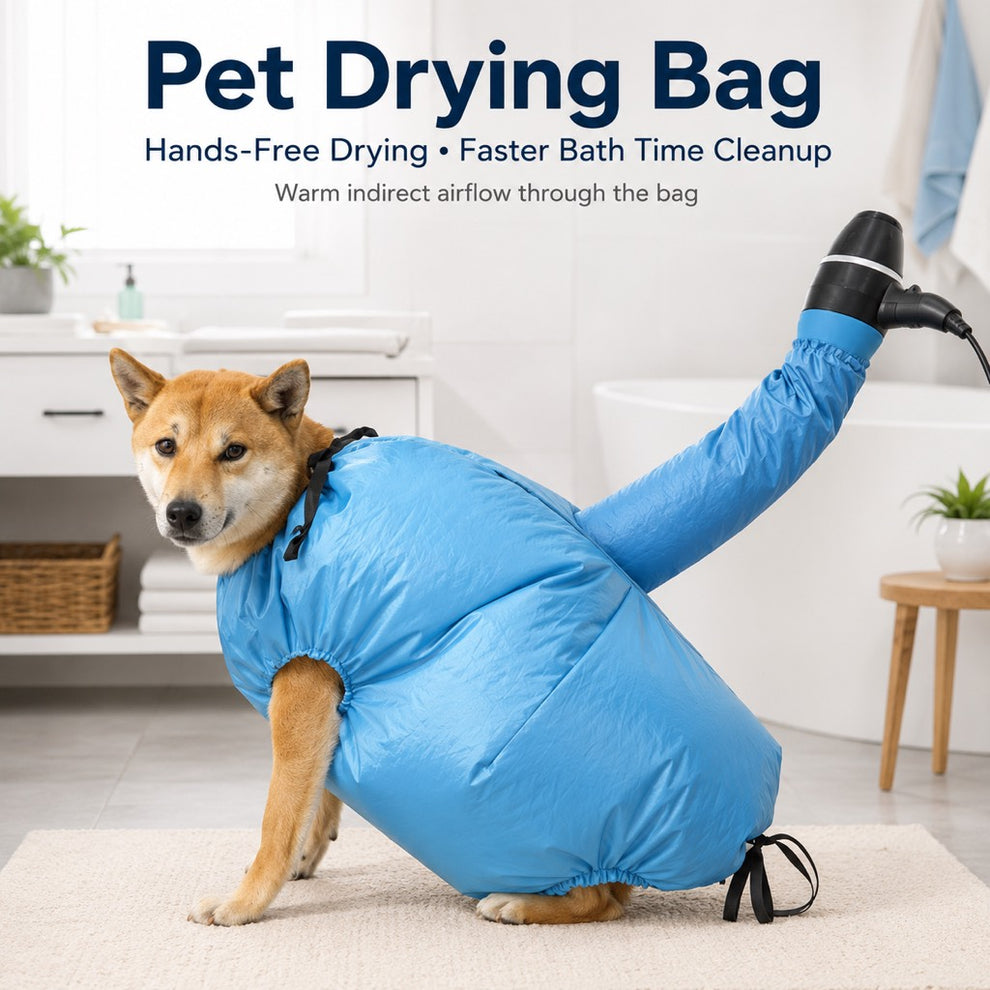 Paws in Awe Hands-Free Dog Dryer Bag for After-Bath Home Grooming, Helps Dry Wet Coats Faster with Less Flying Fur & Mess image 4