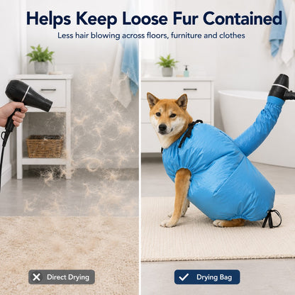 Paws in Awe Hands-Free Dog Dryer Bag for After-Bath Home Grooming, Helps Dry Wet Coats Faster with Less Flying Fur & Mess image 5