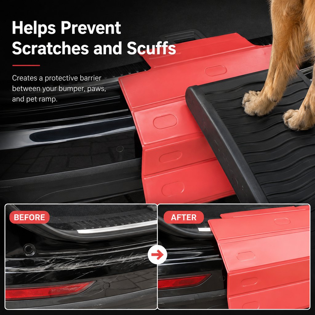 Paws in Awe Foldable Pet Ramp Bumper Protector Mat for SUVs - Protect Your Rear Bumper from Dog Scratches During Car Loading image 6
