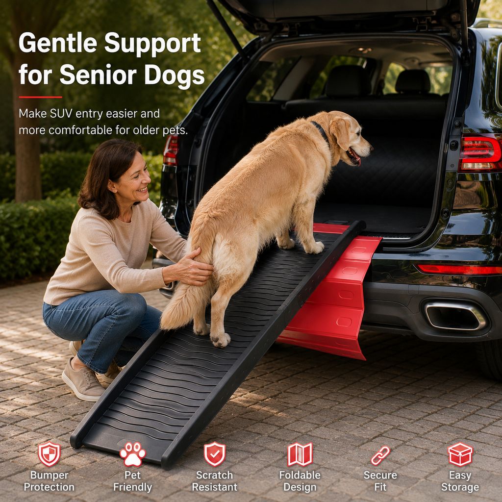 Paws in Awe Foldable Pet Ramp Bumper Protector Mat for SUVs - Protect Your Rear Bumper from Dog Scratches During Car Loading image 4