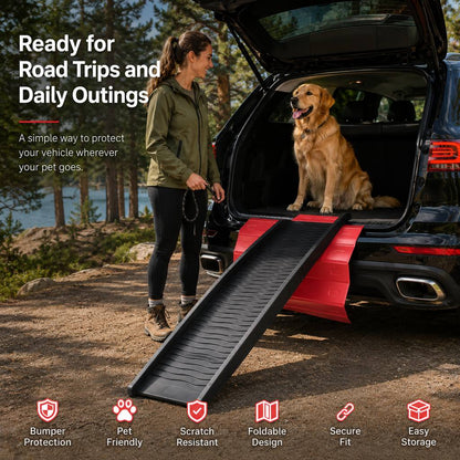 Paws in Awe Foldable Pet Ramp Bumper Protector Mat for SUVs - Protect Your Rear Bumper from Dog Scratches During Car Loading image 2