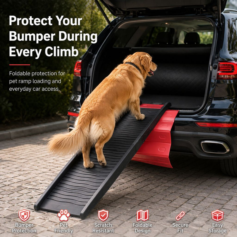 Paws in Awe Foldable Pet Ramp Bumper Protector Mat for SUVs - Protect Your Rear Bumper from Dog Scratches During Car Loading image 3
