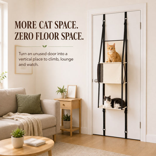 Foldable space-saving cat climber for small apartments