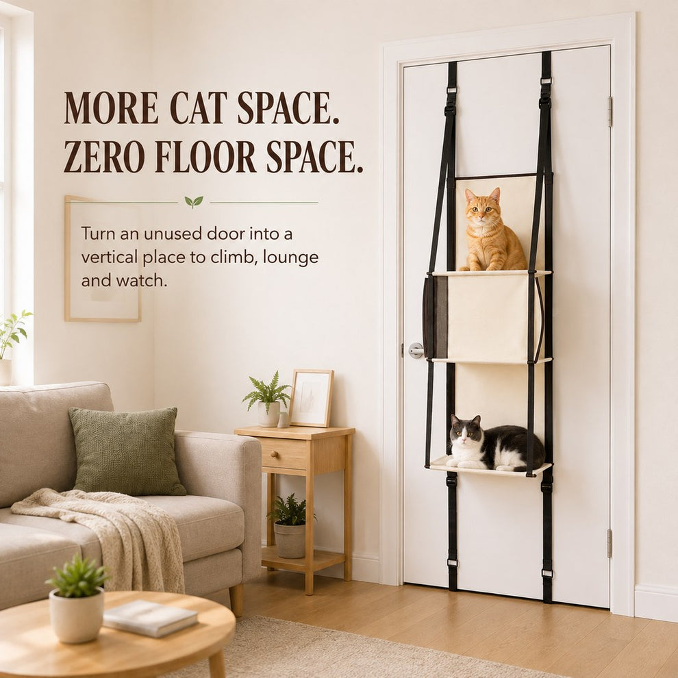 Foldable space-saving cat climber for small apartments