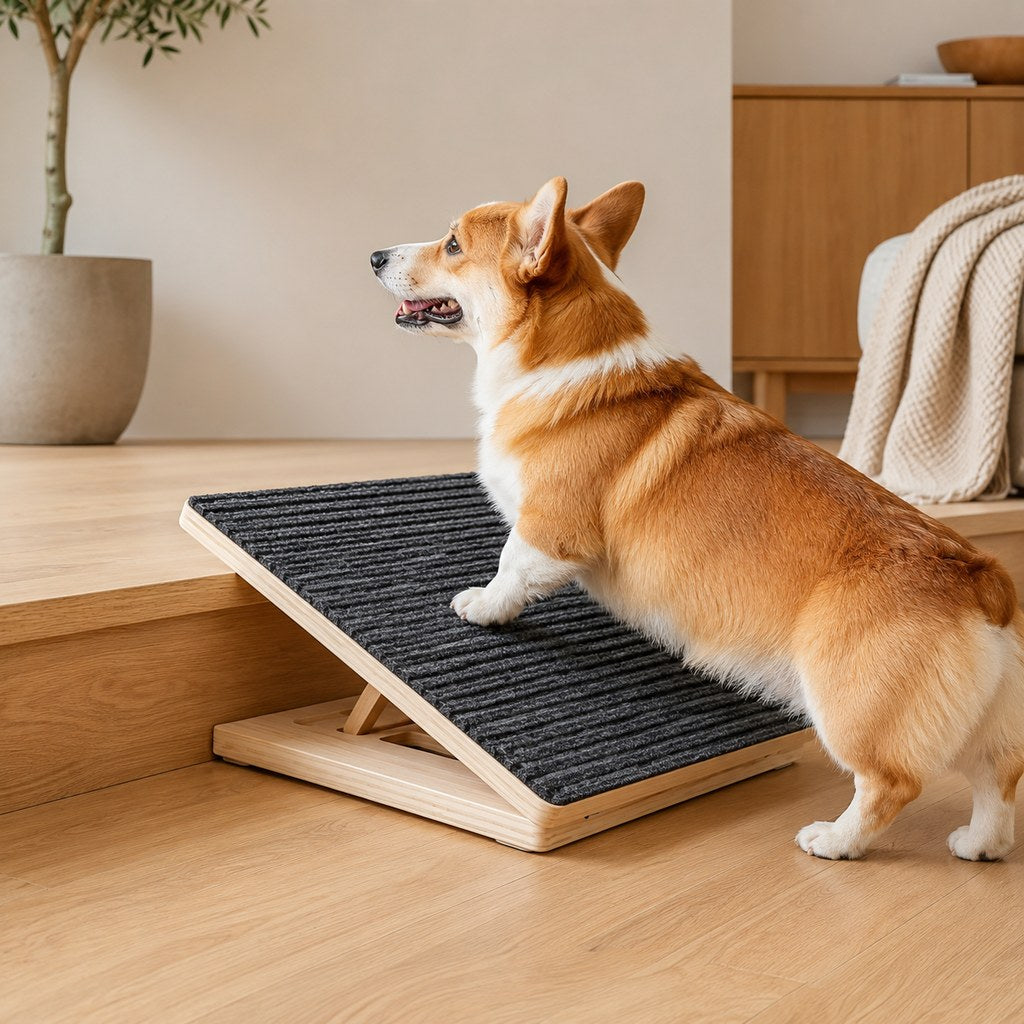 Foldable Wooden Dog Stairs for Small Dogs - Non-Slip Pet Ramp for Sofa, Bed & Indoor Steps image 1