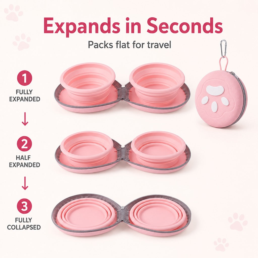 food water separate double pet bowl
