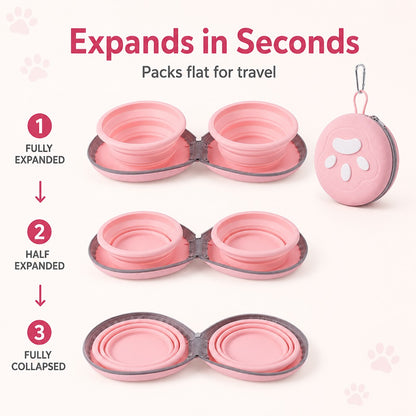 food water separate double pet bowl