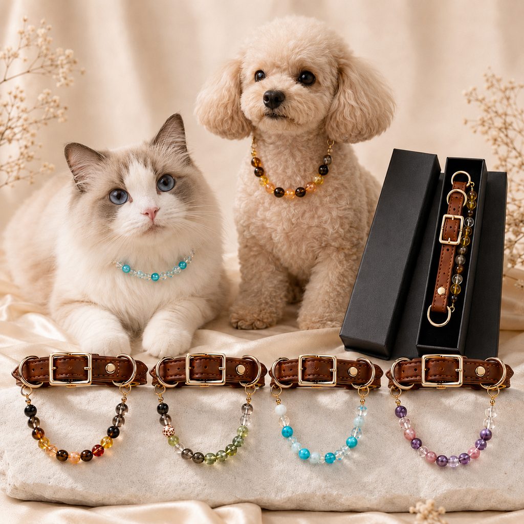 Four Elements Crystal Pet Collar gift box set for cats and small dogs