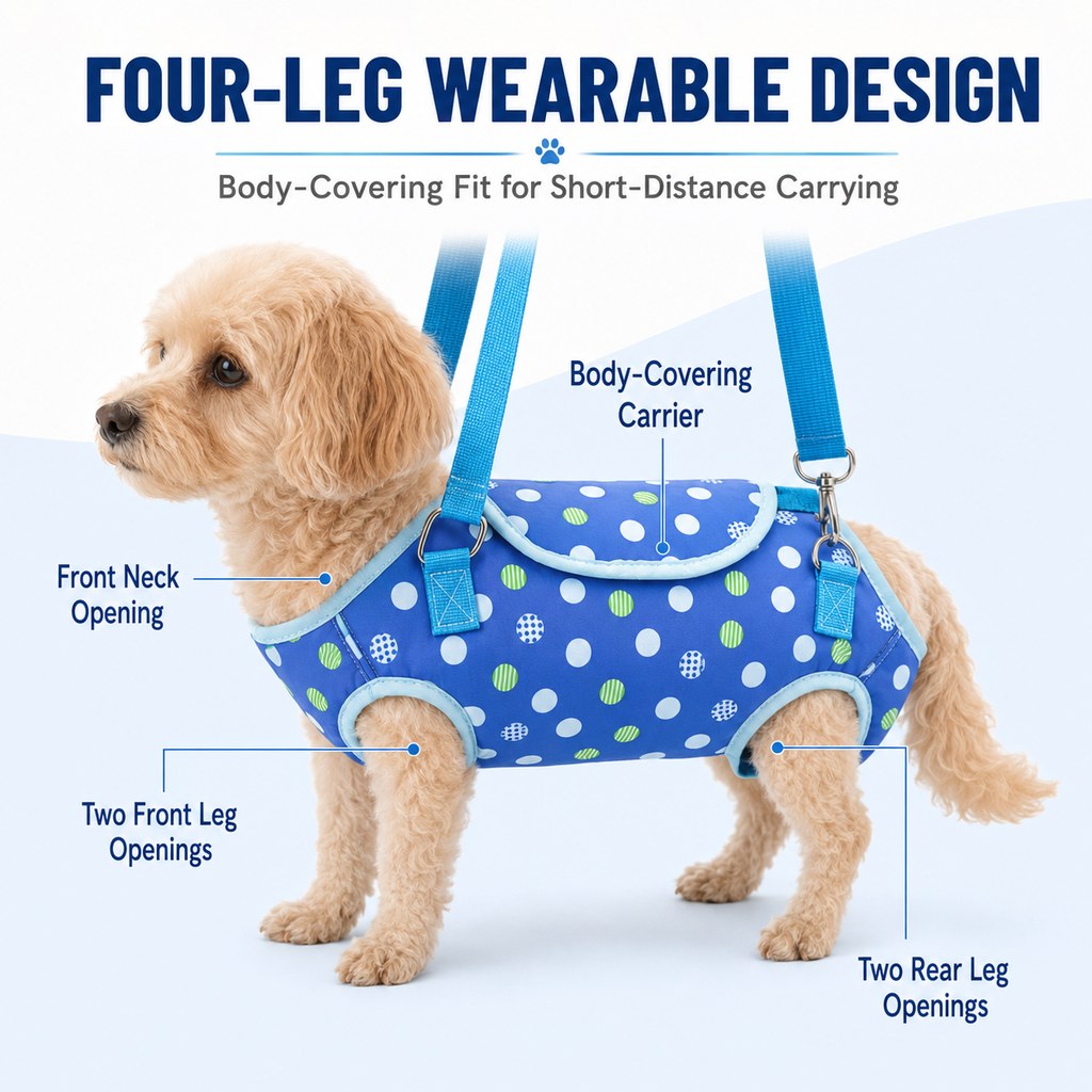 Four-leg wearable pet carrier design for short-distance carrying