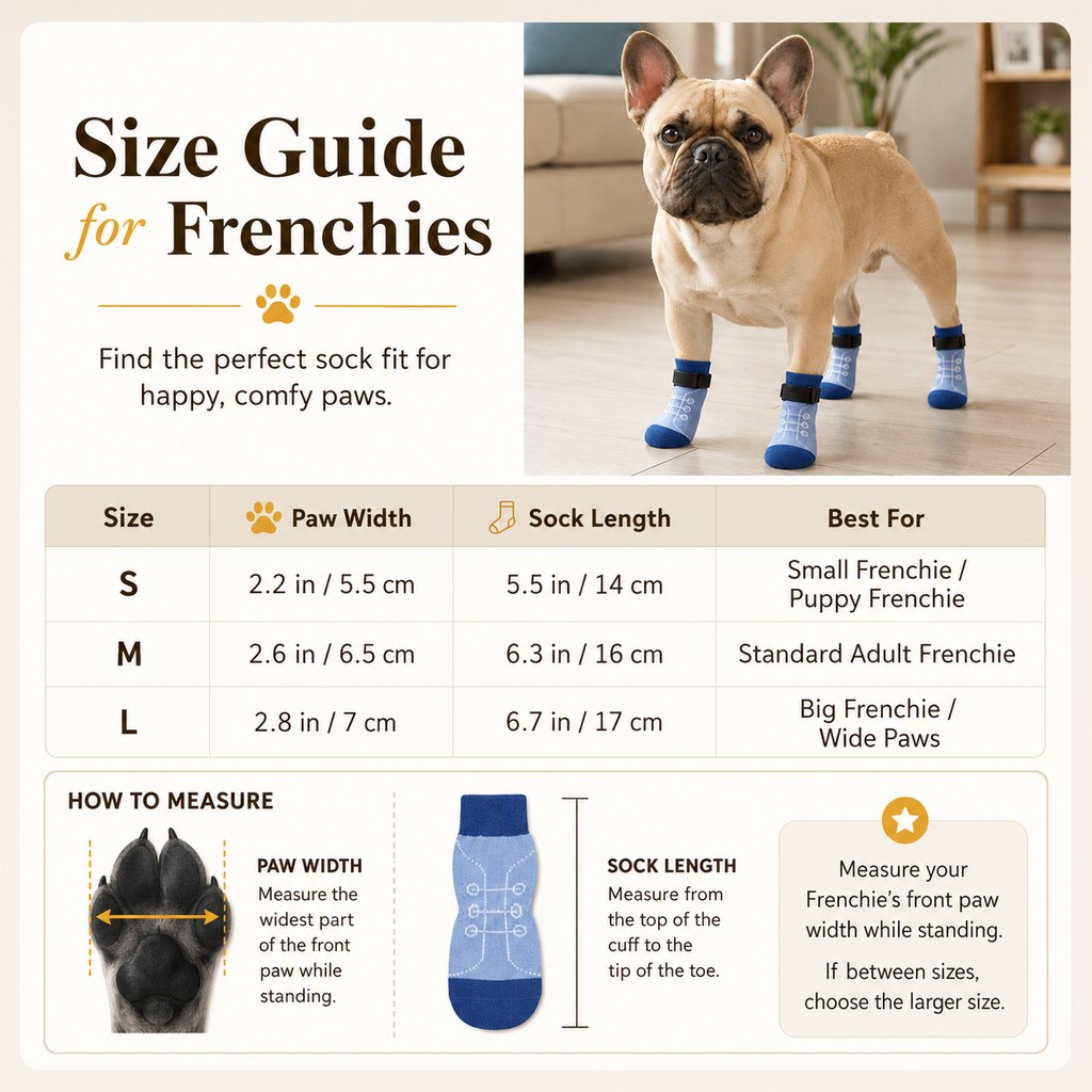 Paws in Awe French Bulldog Non-Slip Socks for Tile & Hardwood Floors - Helps Reduce Back-Leg Slipping, 4-Pack image 11