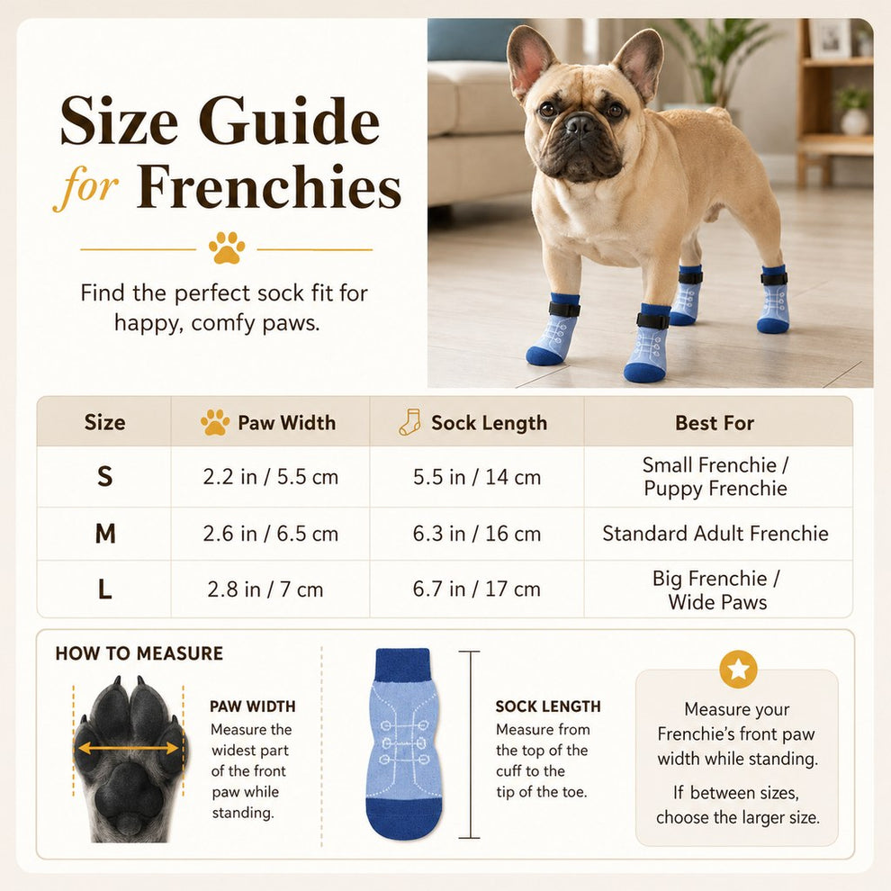 Paws in Awe French Bulldog Non-Slip Socks for Tile & Hardwood Floors - Helps Reduce Back-Leg Slipping, 4-Pack image 11
