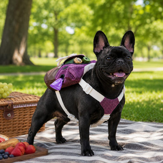 French Bulldog backpack harness for park walks