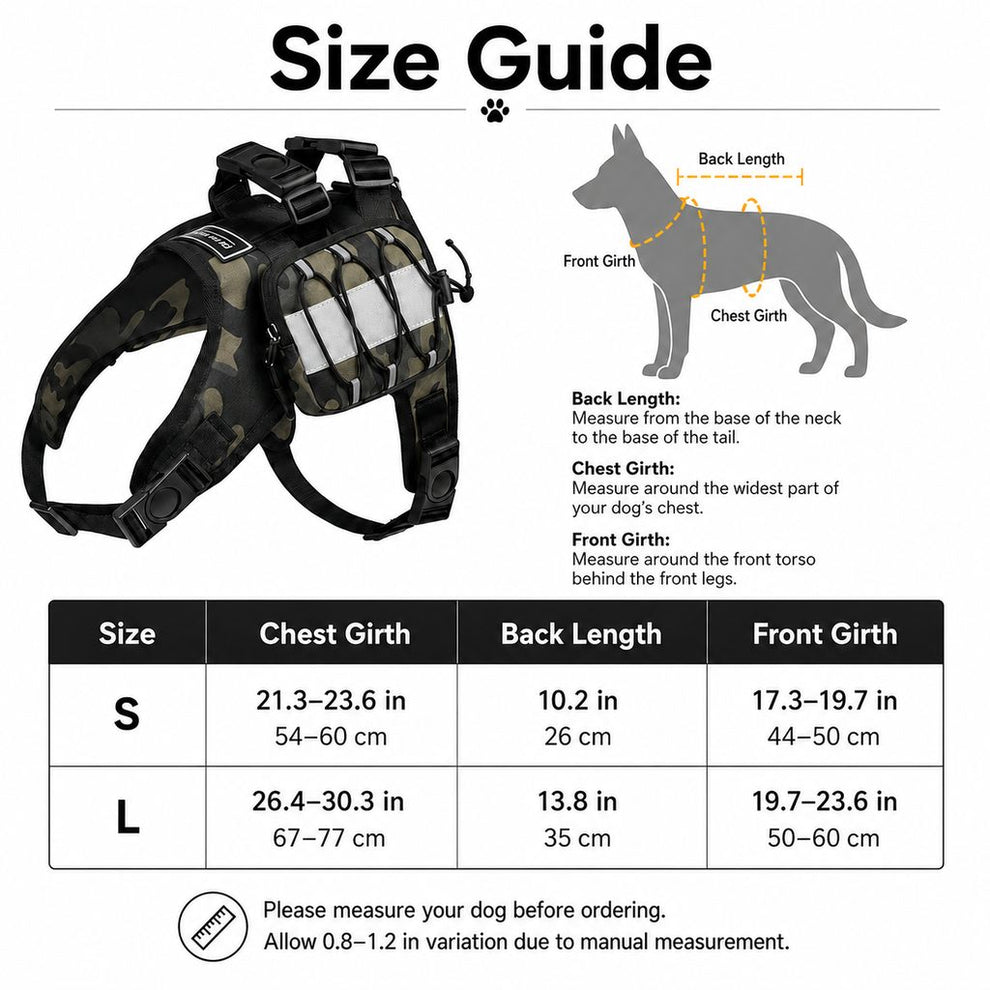 Paws in Awe Frenchie Tactical Dog Vest Backpack for Daily Walks - Reflective Small Dog Harness with Water Bottle Holder & Side Pockets image 9