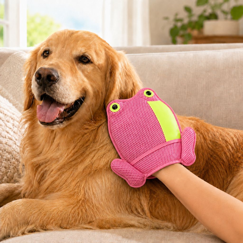 Paws in Awe Froggy Pet Hair Removal Grooming Mitt for Cats & Dogs - Gentle Daily Deshedding Glove for Sofas, Rugs, Clothes & Car Seats image 13