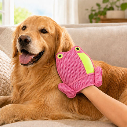 Paws in Awe Froggy Pet Hair Removal Grooming Mitt for Cats & Dogs - Gentle Daily Deshedding Glove for Sofas, Rugs, Clothes & Car Seats image 13
