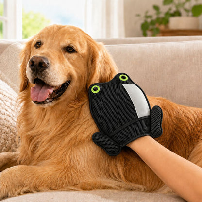 Paws in Awe Froggy Pet Hair Removal Grooming Mitt for Cats & Dogs - Gentle Daily Deshedding Glove for Sofas, Rugs, Clothes & Car Seats image 12
